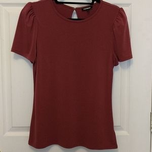 Light maroon puff shoulder top
